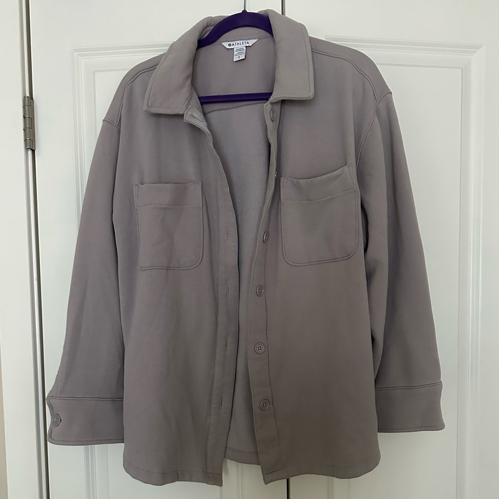Athleta Lilac Retroplush Shirt Jacket